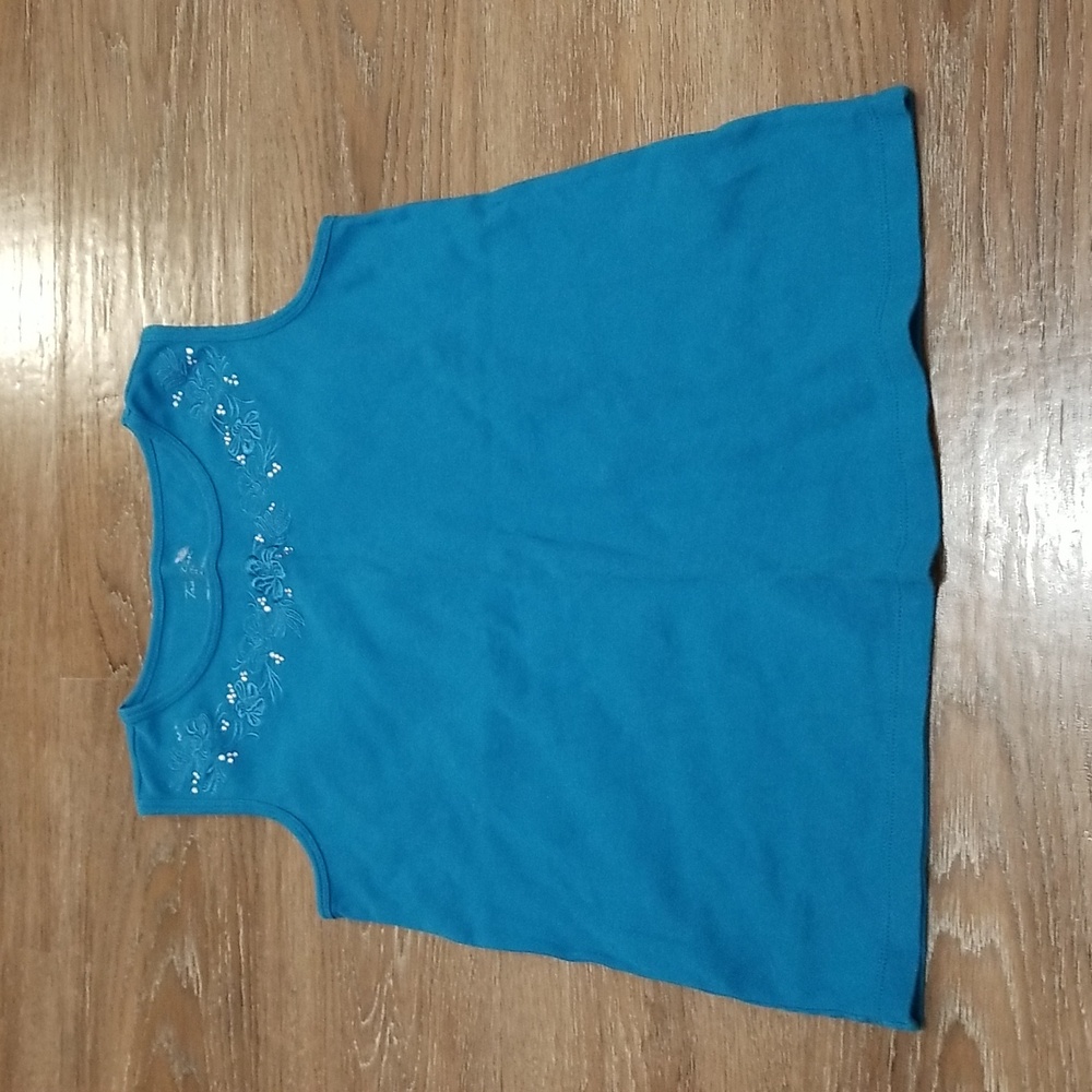 (XS) Tradition 100% Cotton Embellished  Classy Grannycore Retro Top Casual